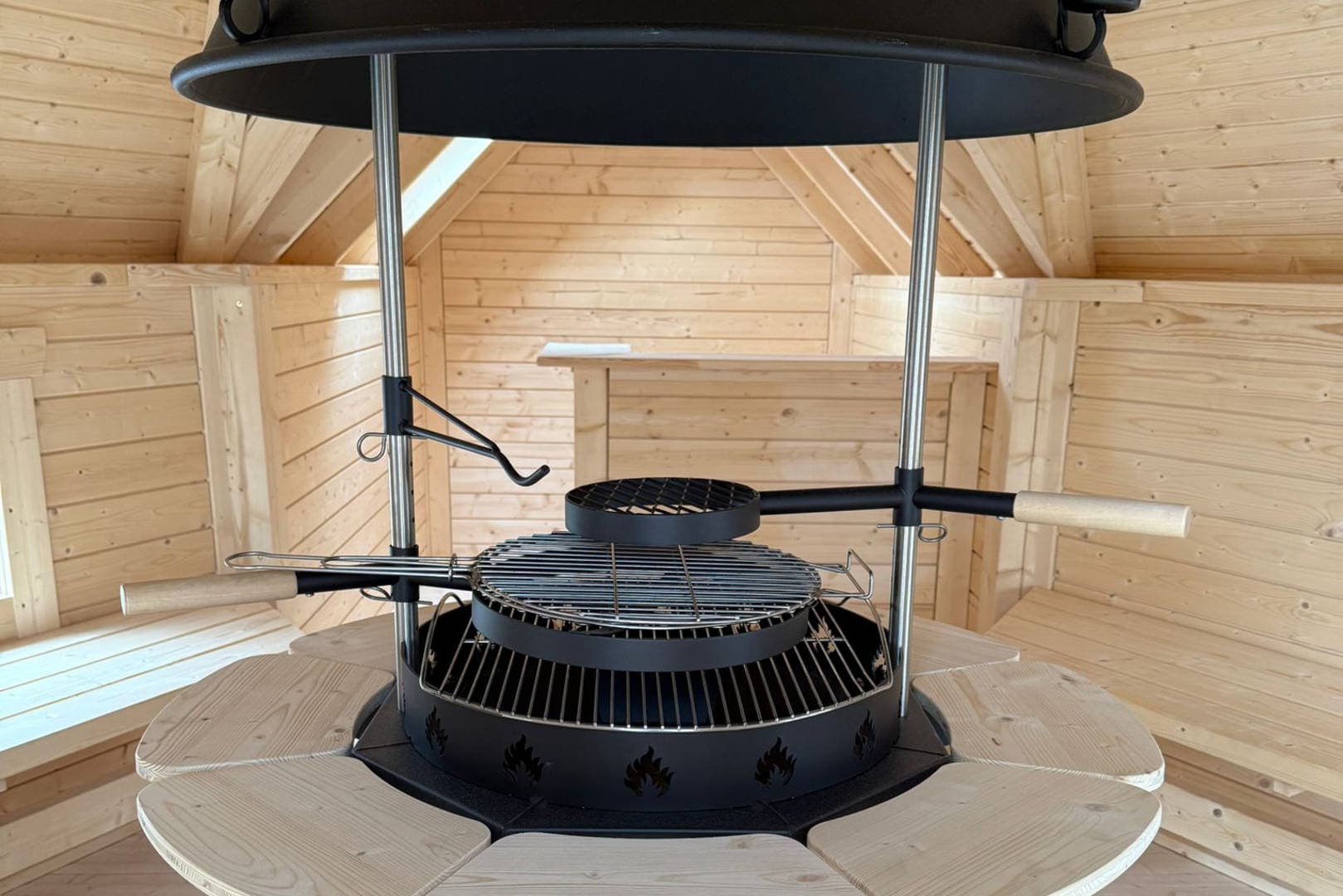 The Scandinavian-style BBQ hut at Ballagan Farm